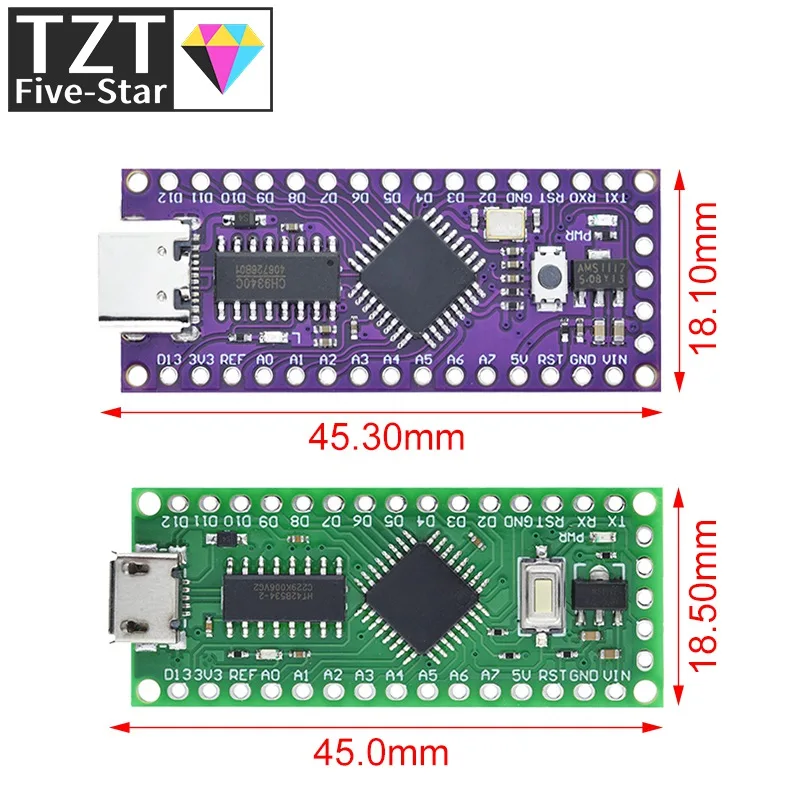 LGT8F328P-LQFP32 MiniEVB TYPE-C MICRO USB Compatible With ATMEGA328 Nano V3.0 LGT8F328P CH9340C / HT42B534-1 SOP16 For Arduino