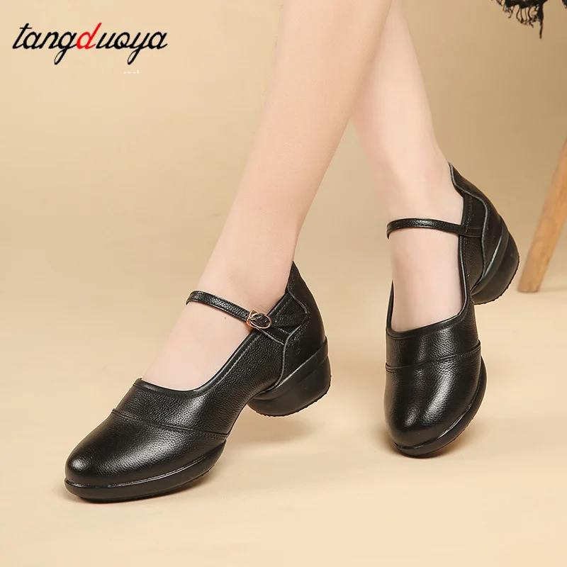 

Modern Latin Dance Net Surface Shoes soft Sole Women for Girls Ladies Ballroom Tango Dancing Shoes Closed Toe Rubber Sole