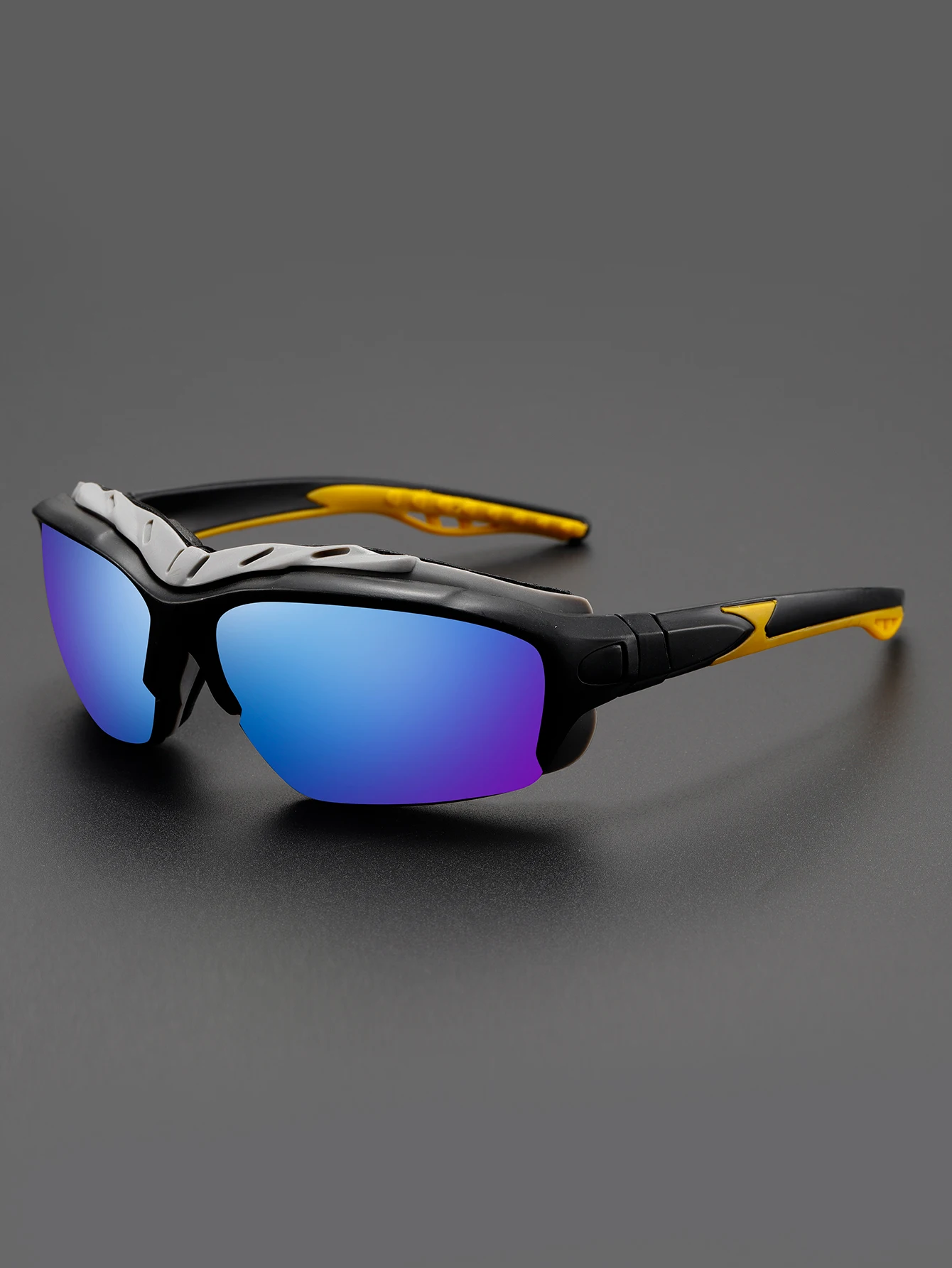 1 pair of men's cyberpunk half frame running glasses, hiking and cycling outdoor sports glasses