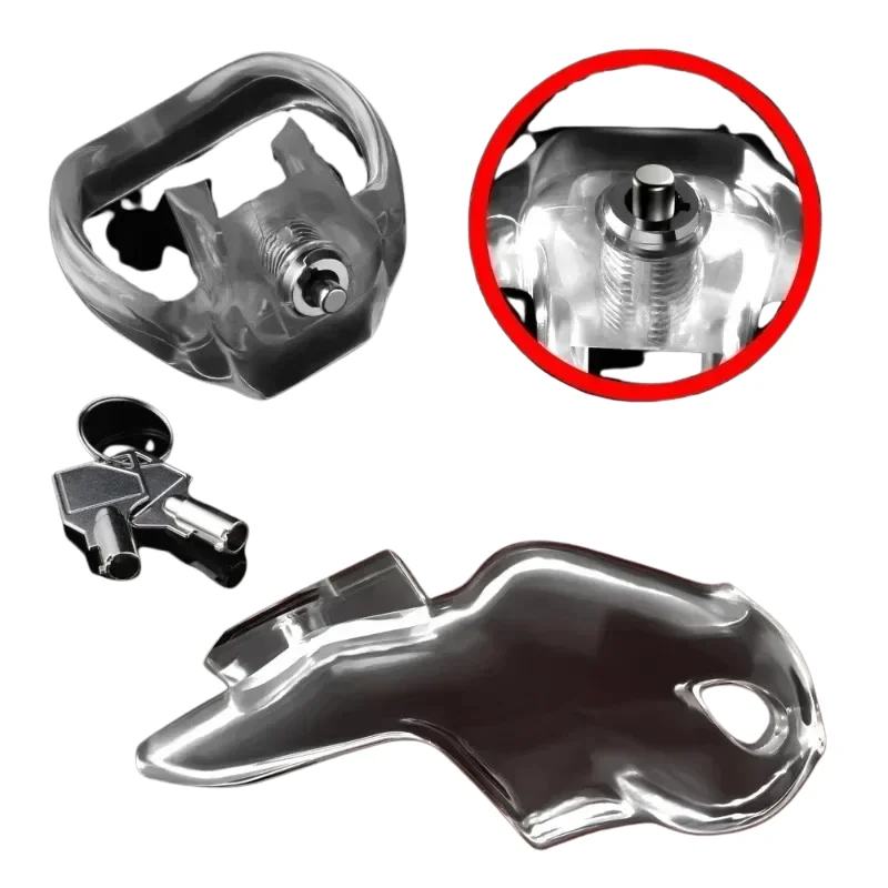 جهاز قفص العفة قفص القضيب الذكور 4 أحجام حلقة القضيب العفة القضيب بلمسة واحدة قفل عبودية حزام الجنس لعب للرجل الإحليل HT-V5