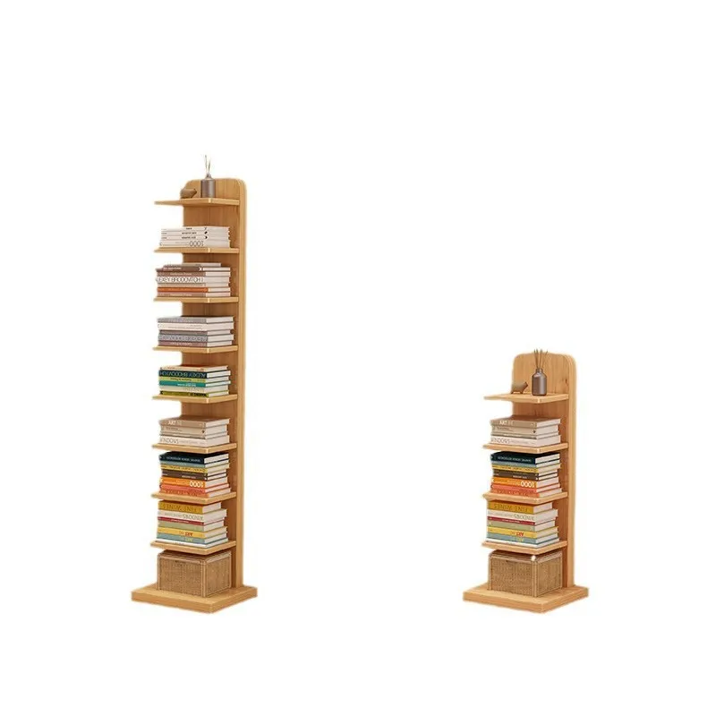 

Multi-layer solid wood bedside table ultra-narrow bookshelf simple household living room corner vertical bookcase