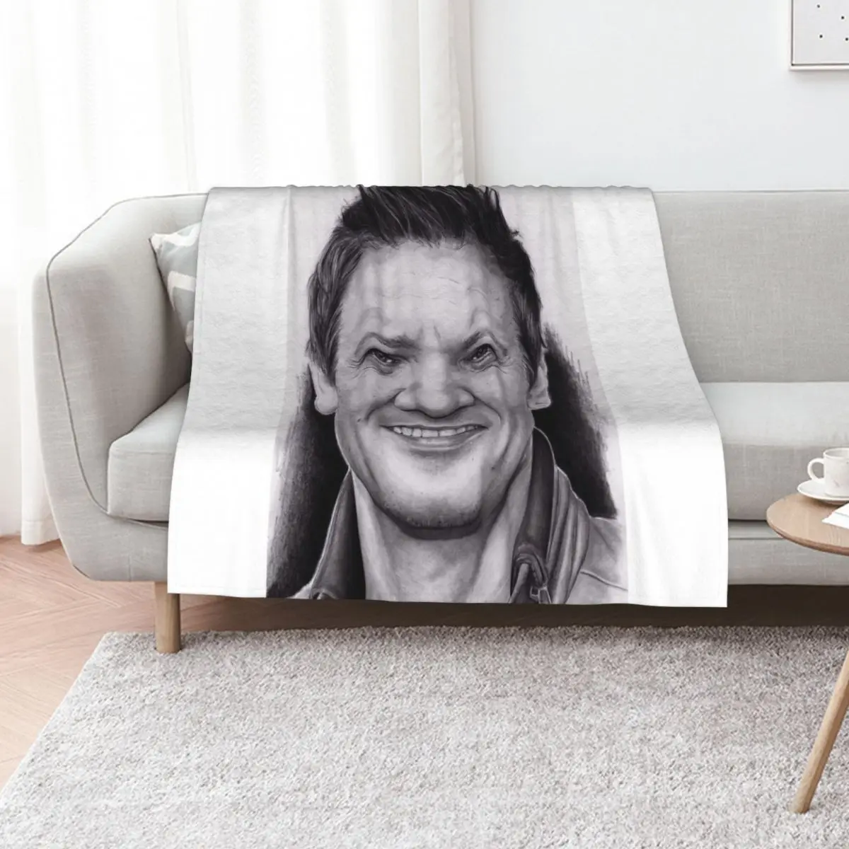 Jeremy Renner Throw Blanket Plush Fuzzy Cozy Blanket for Couch Sofa