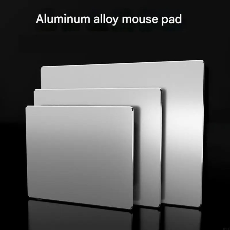 Metal Aluminum Mouse Pad Mat Hard Smooth Thin Mousead Double Side Waterproof Fast and Accurate Control for Office 83CE