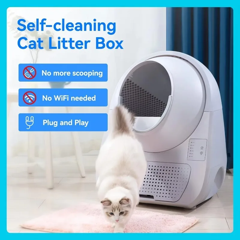 Self Cleaning Cat Litter Box, Automatic , Double Odor Removal