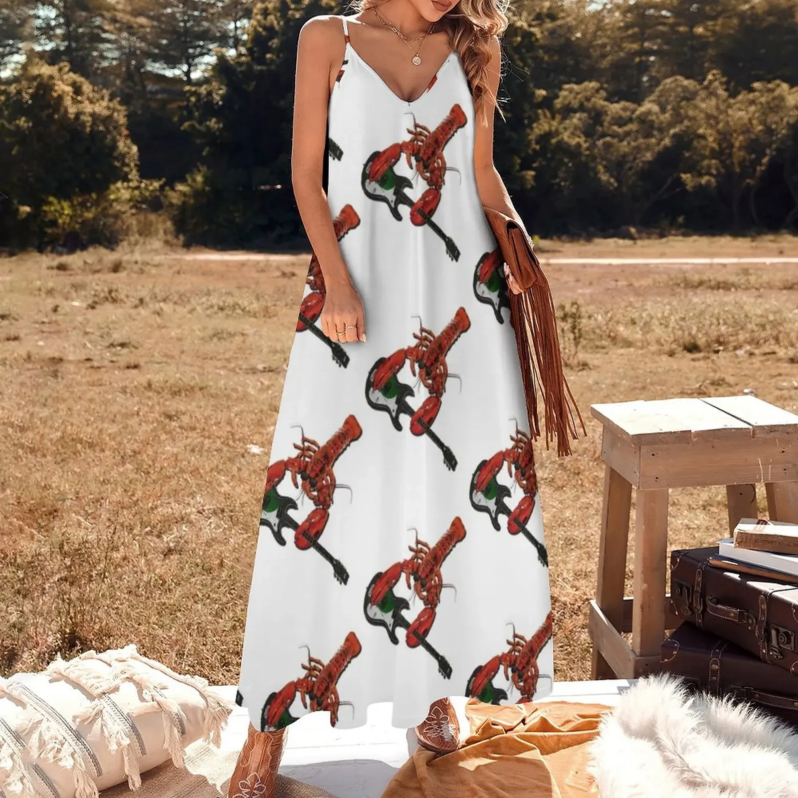 Rock & Roll Lobster Sleeveless Dress dresses korean style Dress woman