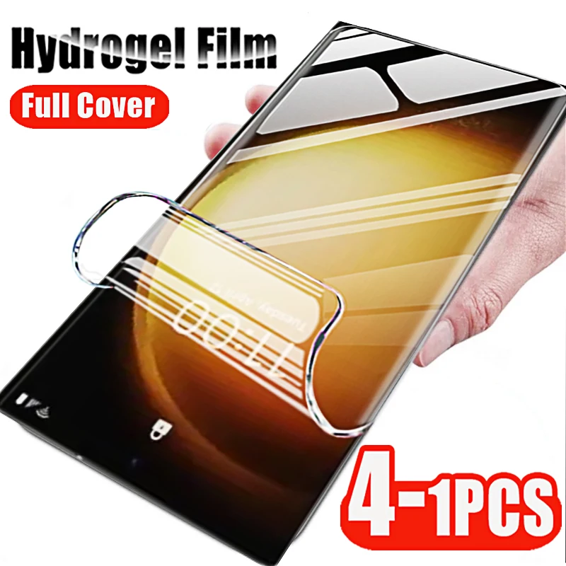 4-1pcs Hydrogel Film for Samsung Galaxy S24 Ultra S23 FE Screen Protector Protective Film Not Glass on S22 S21 S20 Ultra Plus