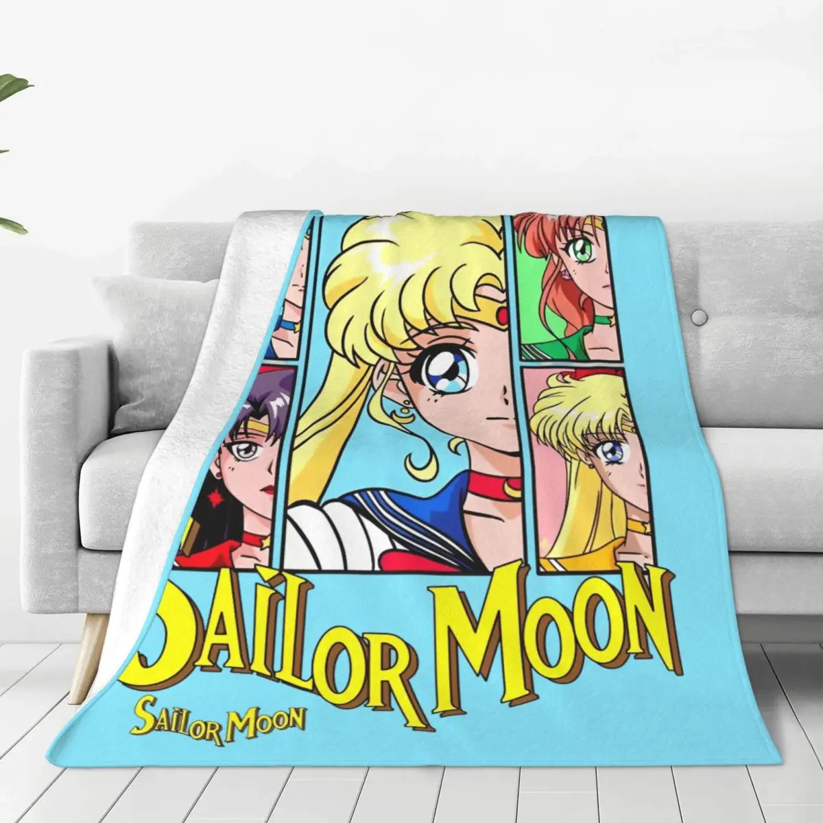 

Флисовое одеяло с рисунком моряков и луны, аниме, одеяло для дивана, дивана, супер мягкое постельное белье, пледы
