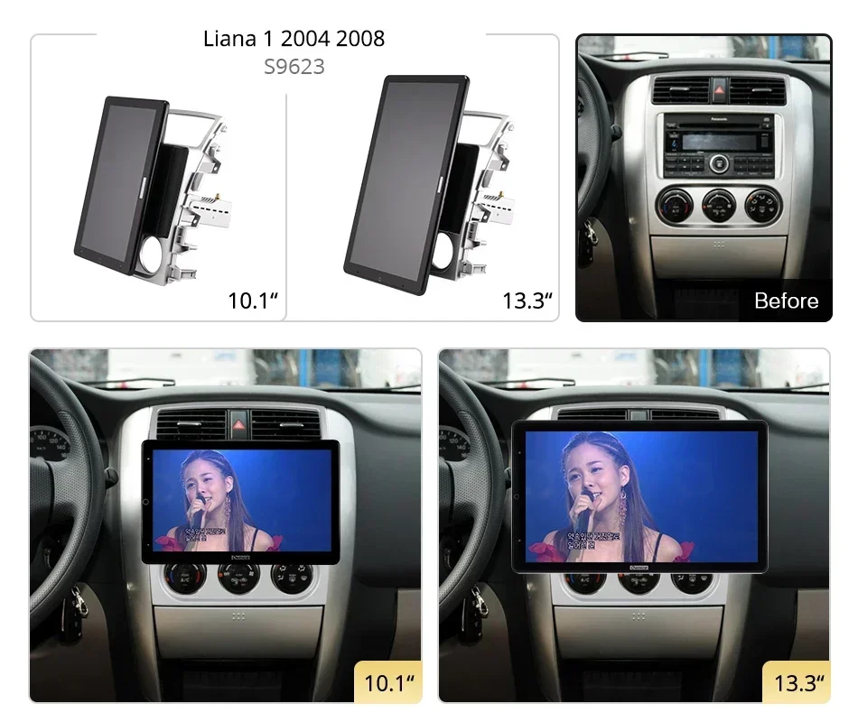 1920*1080 Nano Ownice Android10.0 for Suzuki Liana 1 2004 2008 Car Radio Video Audio 13.3''  Rotatable 360 6G 128G Tesla Style