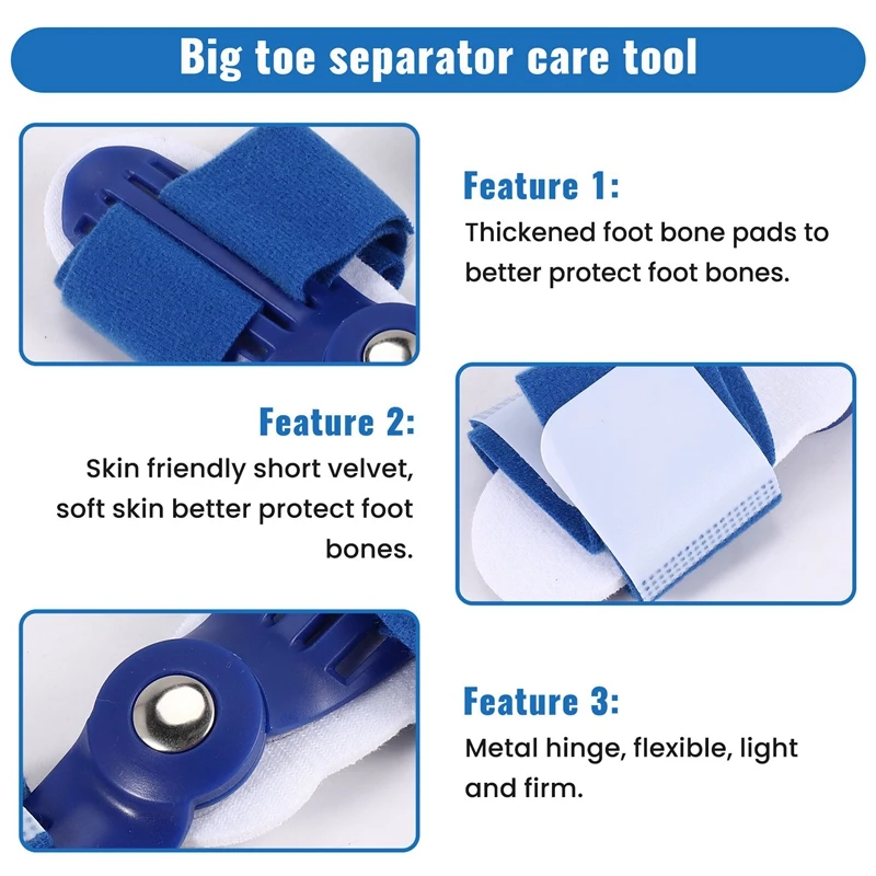 2Pcs Big Toe Separator Hallux Valgus Orthopedic Bone Finger Pedicure Corrector Splint Correction Bunion Thumb Foot Care Tool