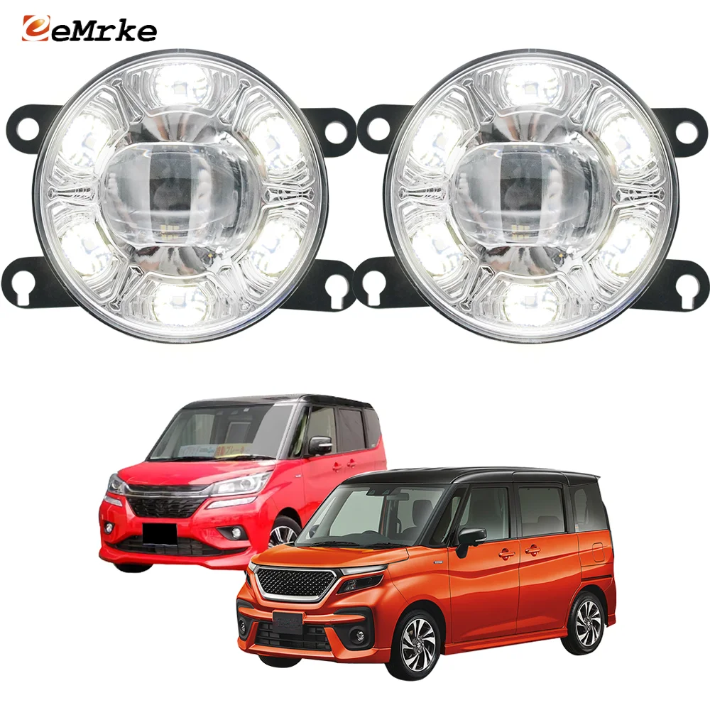 

1-Pair Led Fog Lights Assembly for Suzuki Solio Bandit Hybrid MA36S 2018-2023 Car PTF Clear Lens Daytime Running Lamp DRL