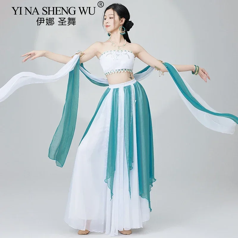 Stroje do tańca klasycznego, egzotyczne style, stroje do występów w stylu Dunhuang, taniec indyjski orientalny, zestawy do tańca brzucha