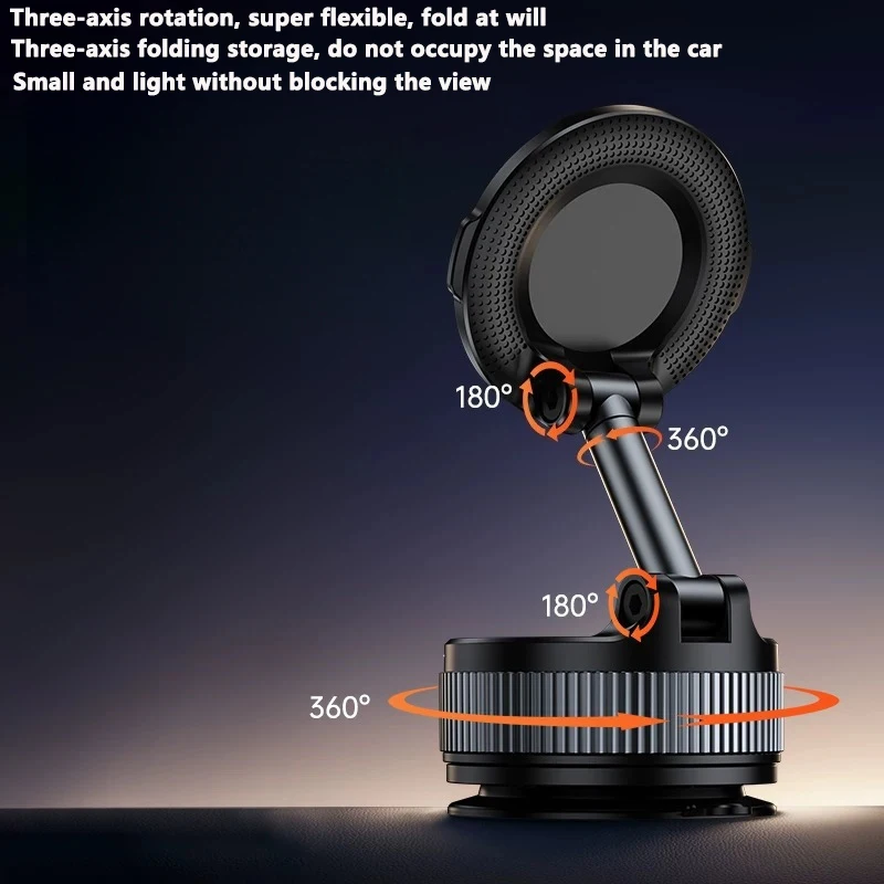 Vehicle Magnetic Holder Car Mount Vacuum Foldable For Tesla Model 3 Y X Vacuum Suction Cup Car Magnetic Mount Rotating Feature view 3