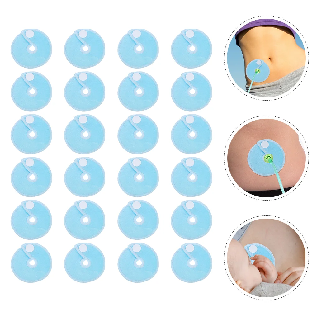 

24 Pcs Microfiber Pad Cushions for Tube Feeding Button Protectors Accessories Babies Covers