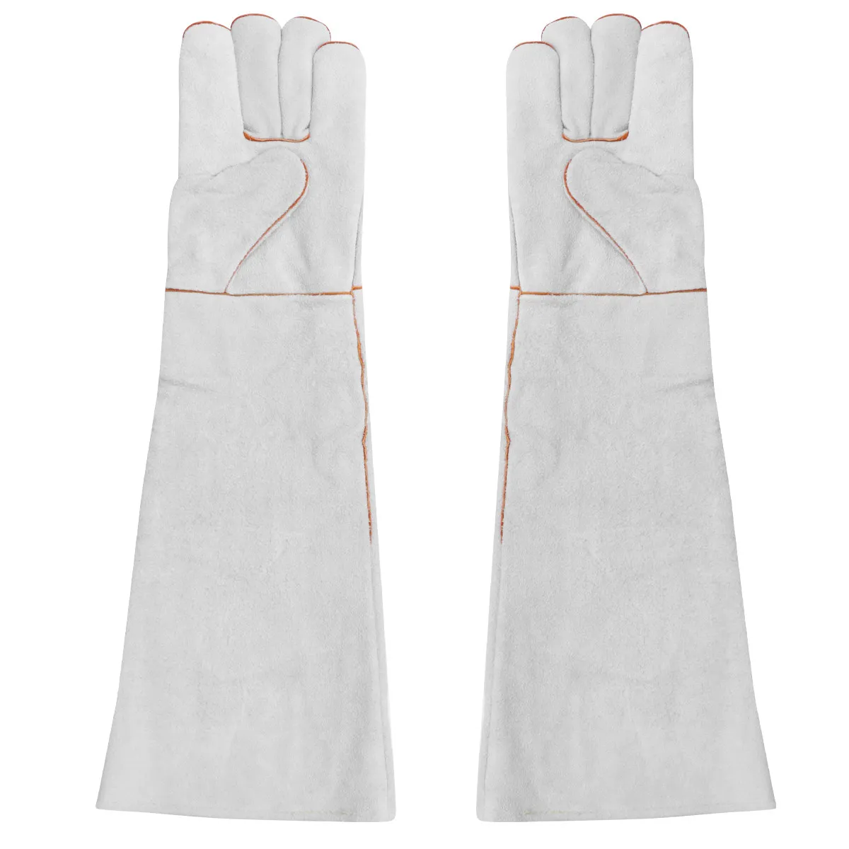 

1Pair Thickened Cowhide Anti-Bite Gloves Heavy Duty Heat Resistant Cut Proof Puncture Resistant Pet Handling Welding Bbq Oven