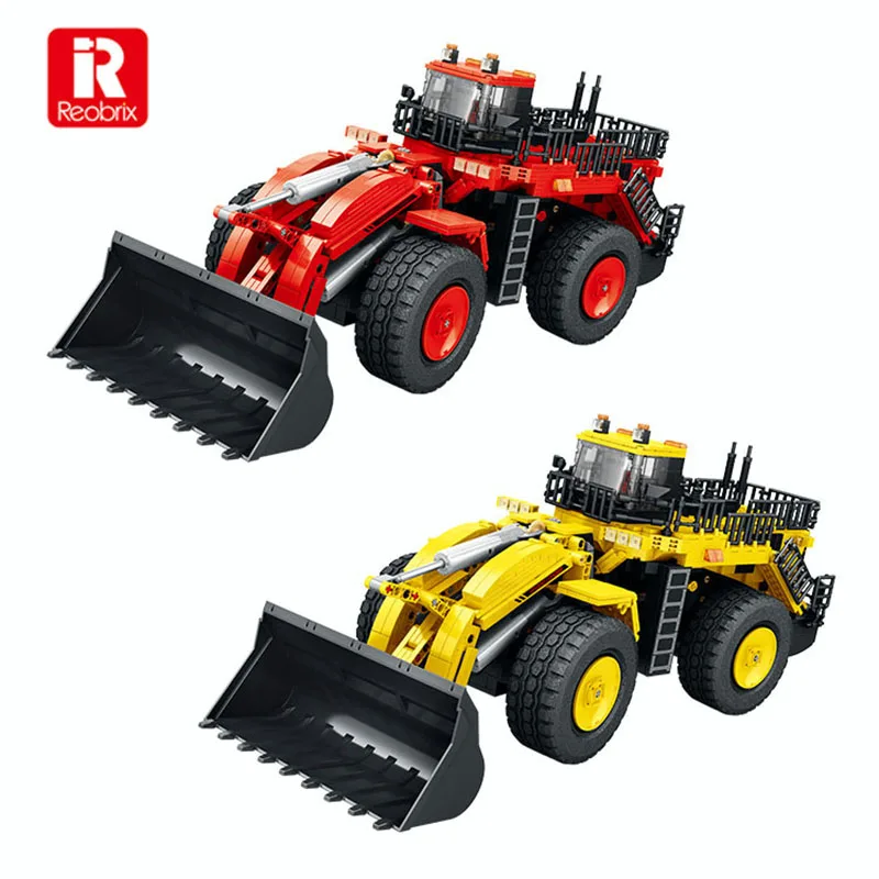 

Reobrix 22009&22010 Mechanical Loader Rc Car Model APP Remote Control Engineering Series DIY Toys Building Blocks Gift For Boys