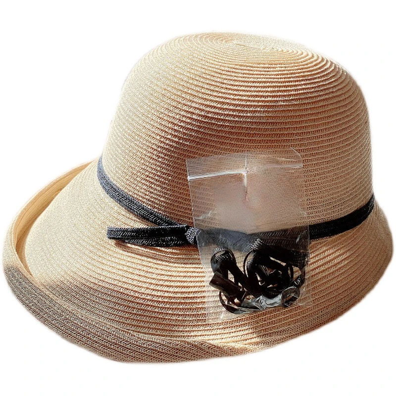 Summer Foldable Straw Hat Ladies UV Protection Sun Hat Casual Temperament Fashion Simple Wild Elegant Breathable Fisherman Hats