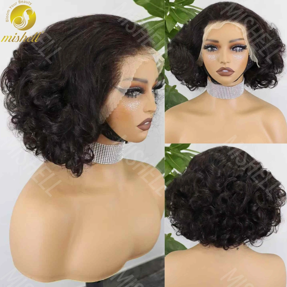 

Свободная волна 13x4 Кружевные фронтальные парики Боб Натуральные бразильские человеческие волосы Реми Короткие парики Боб 200% Плотность Надувные вьющиеся парики на шнурке