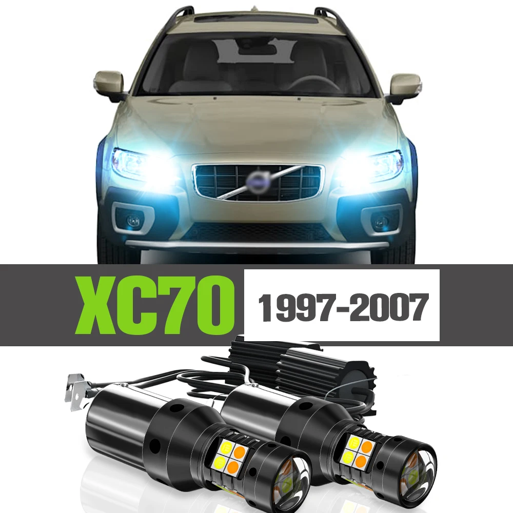 2x LED وضع مزدوج بدوره إشارة النهار تشغيل ضوء DRL اكسسوارات مصباح لفولفو XC70 1997-2007 2001 2002 2003 2004 2005 2006