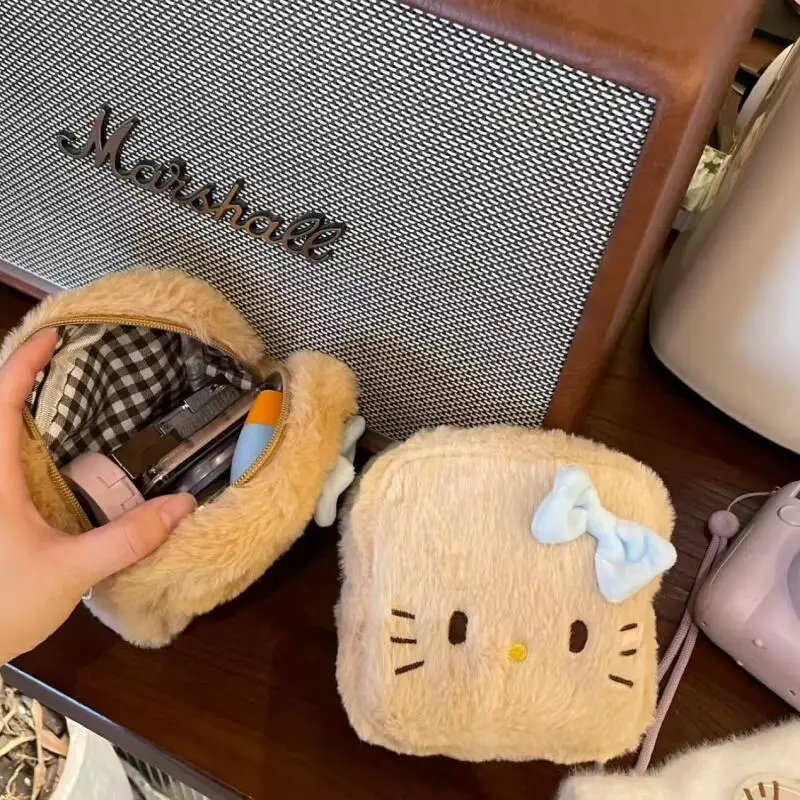 حقيبة تخزين من القطيفة من سانريو هالو كيتي، حقيبة مكياج عالية الجمال، حقيبة كاميرا محمولة، حقيبة معرف ومحفظة، هدية عيد ميلاد للفتيات #2