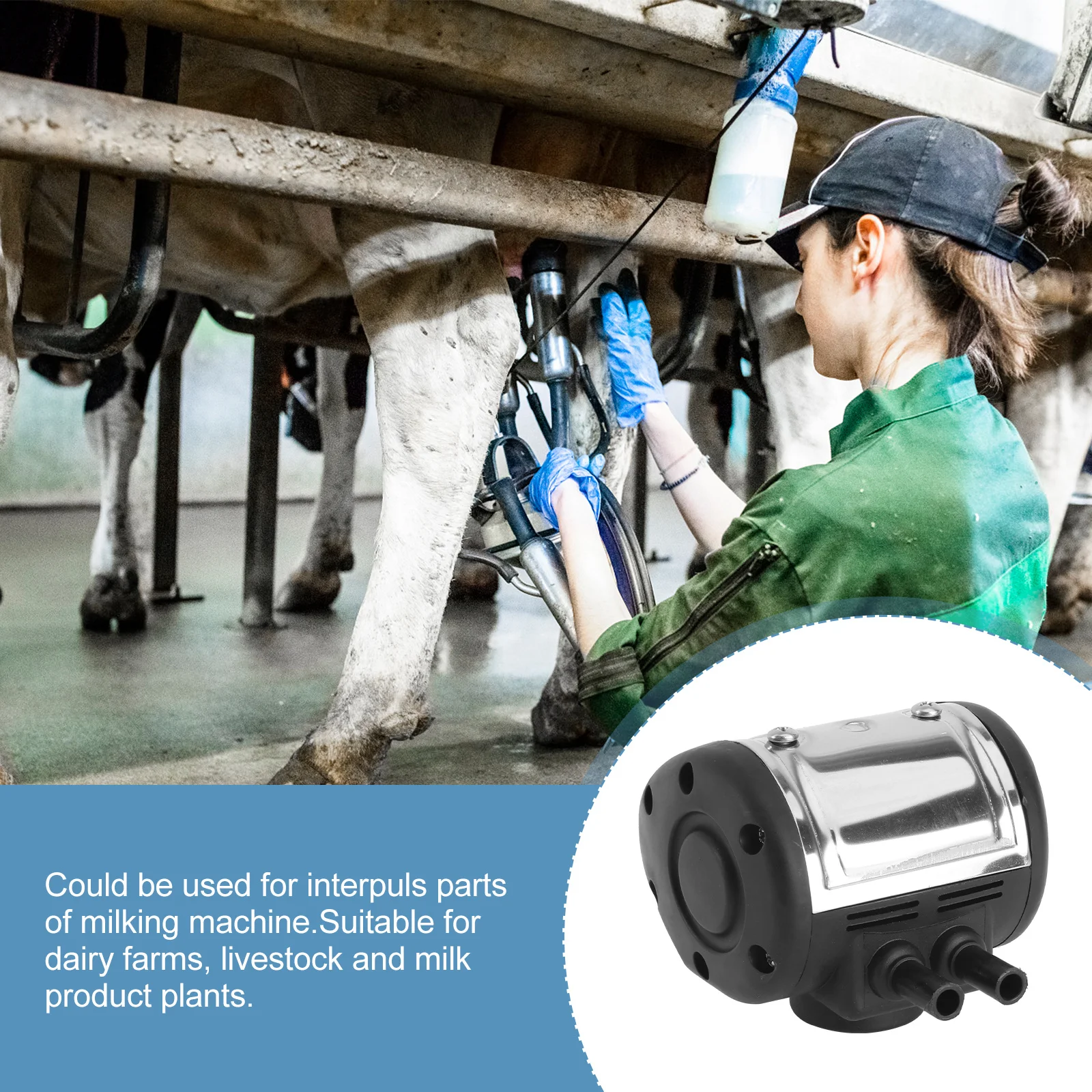 

Pneumatic Milking Machine Pulsator Adjustable 50 to 180 Ppm 60 40 Pulsation Rate Gentle Massage Function Cow Milker Milking