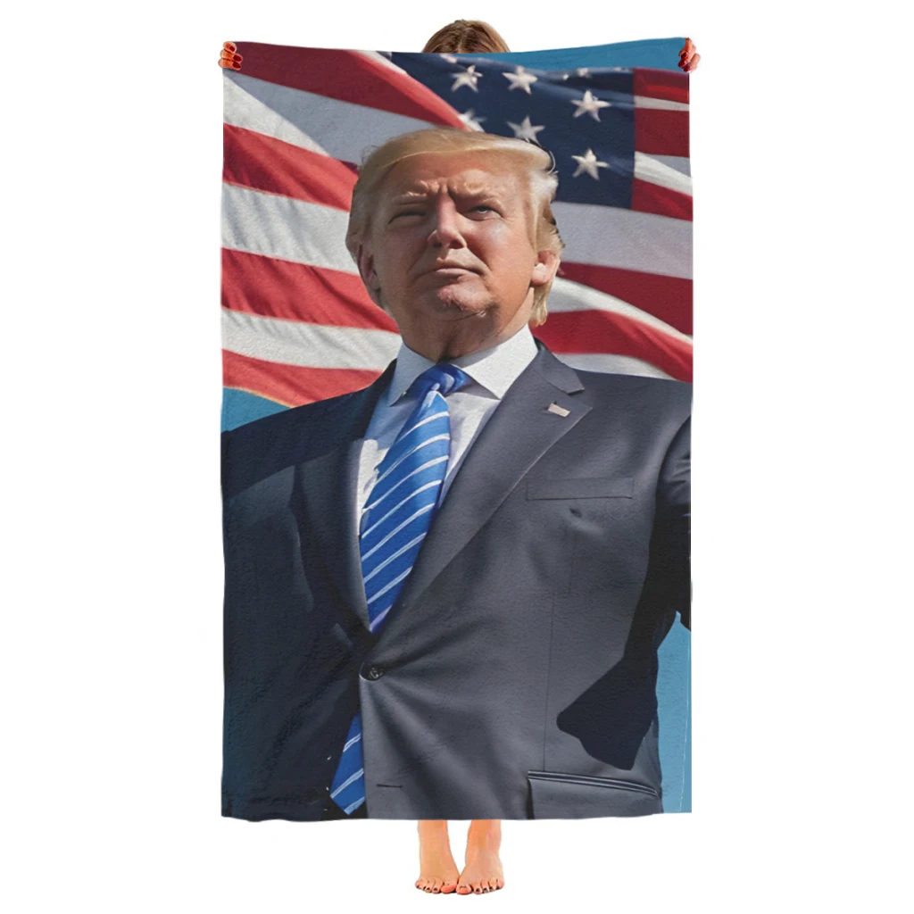 Donald Trump 2024 Beach Towel  Poncho Bathing Towels Cover-ups Quick Dry Sand Free Yoga Spa Gym Pool