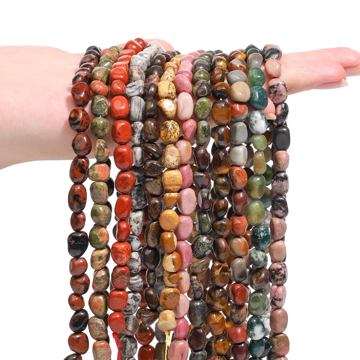 8-10mm unregelmäßige Stein perlen Natur kristall Quarz Armband Ohrringe Spacer Perle für Schmuck machen handgemachte DIY Handwerk – Detail 4