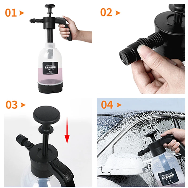 2L Car Wash Hand-held Foam Watering Can Acid Alkali Resistance Air Pressure Sprayer Foam Sprayer Water Bottle Car Cleaning Tools