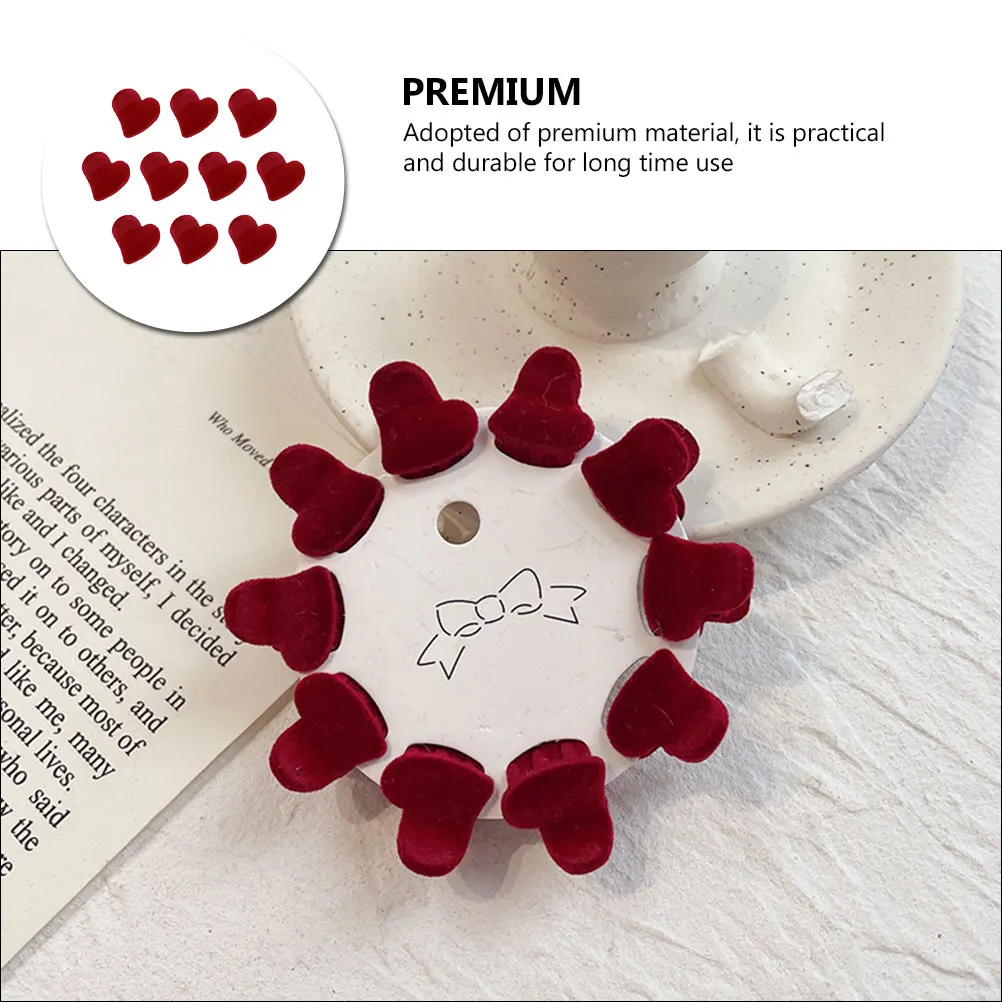 

10pcs Small Heart Shape Hair Claw Clip Mini Hair Clamp Styling Tool For Women Girls Valentine Date Office School Travel