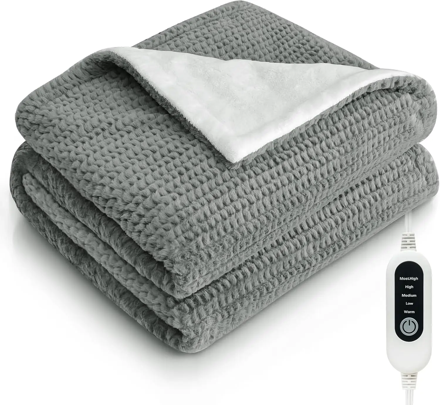 

Heated Throw Blanket 50x60in, 5 Heat Settings, 10H Auto-Off, Soft Fleece for Couch Bed Office