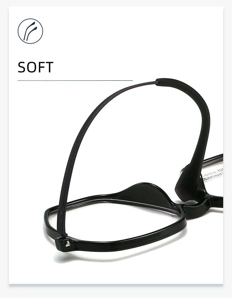 Neue TR90 Mode Große Rahmen Polygonale Brillengestell für Männer und Frauen Anti Blaues Licht Weiche und Komfort Gummi Titan Brille – Detail 5