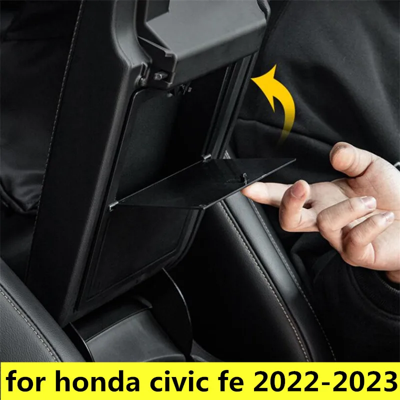 

Скрытый контейнер для хранения центральной консоли для Honda Civic 2021, 2022, 2023, органайзер центральной консоли для 11th Civic FE, Si Coupe