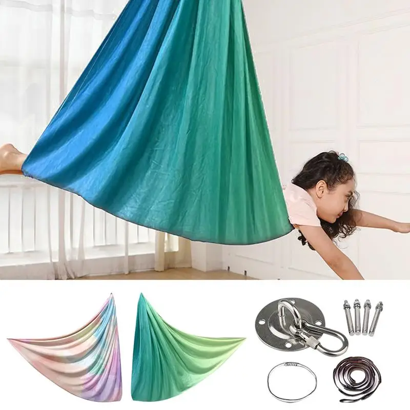 

Silks For Gymnastics Sensory Swing For Adults Portable Lightweight Stretch Fitness Hammock For Indoor Outdoor Exercise Kids