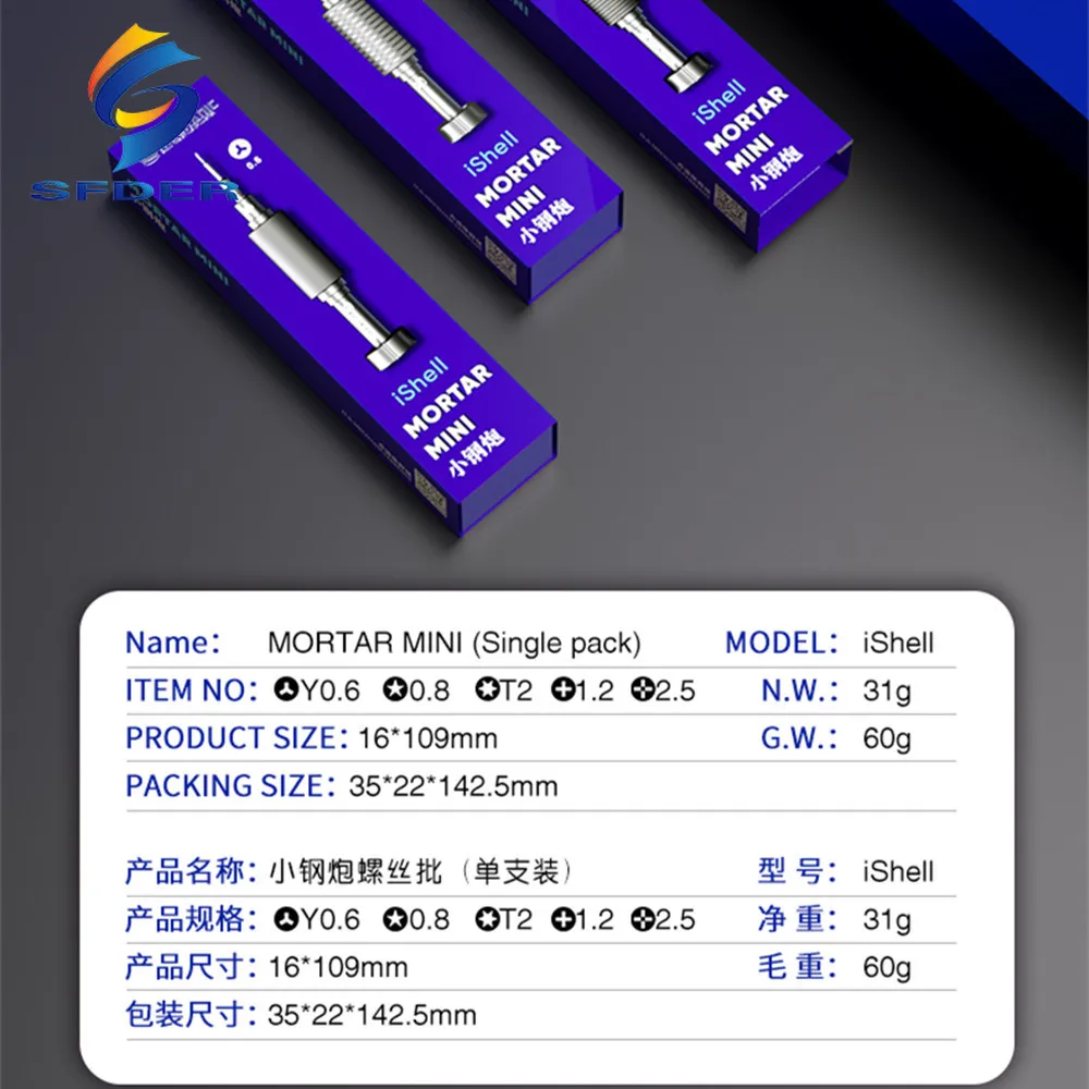 Mechanic Magnetic Precision Screwdriver 1.5 1.2 Phillips 0.8 5-Point 0.6 Y-Type Cross 2.5 T2 HEX For IPhone Repair  Tools