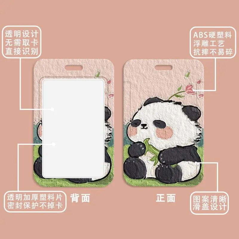 Imagem -03 - Porta-cartão de Identidade Kawaii para Crianças Panda Bonito dos Desenhos Animados Porta-cartão Kpop Idol Photocard Material de Escritório Escola e Estudante pc