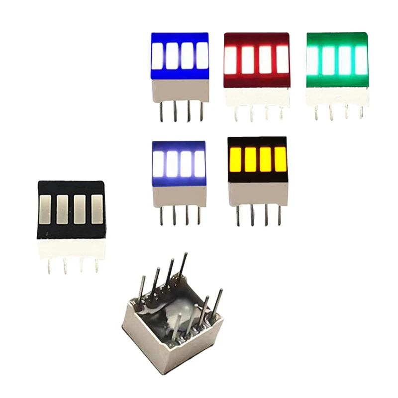 10PCS LED Display Module 4 Segment Bar Graph Ultra Bright Red Green Blue Yellow White Colors Multi-color Bar-Graph Module DIY