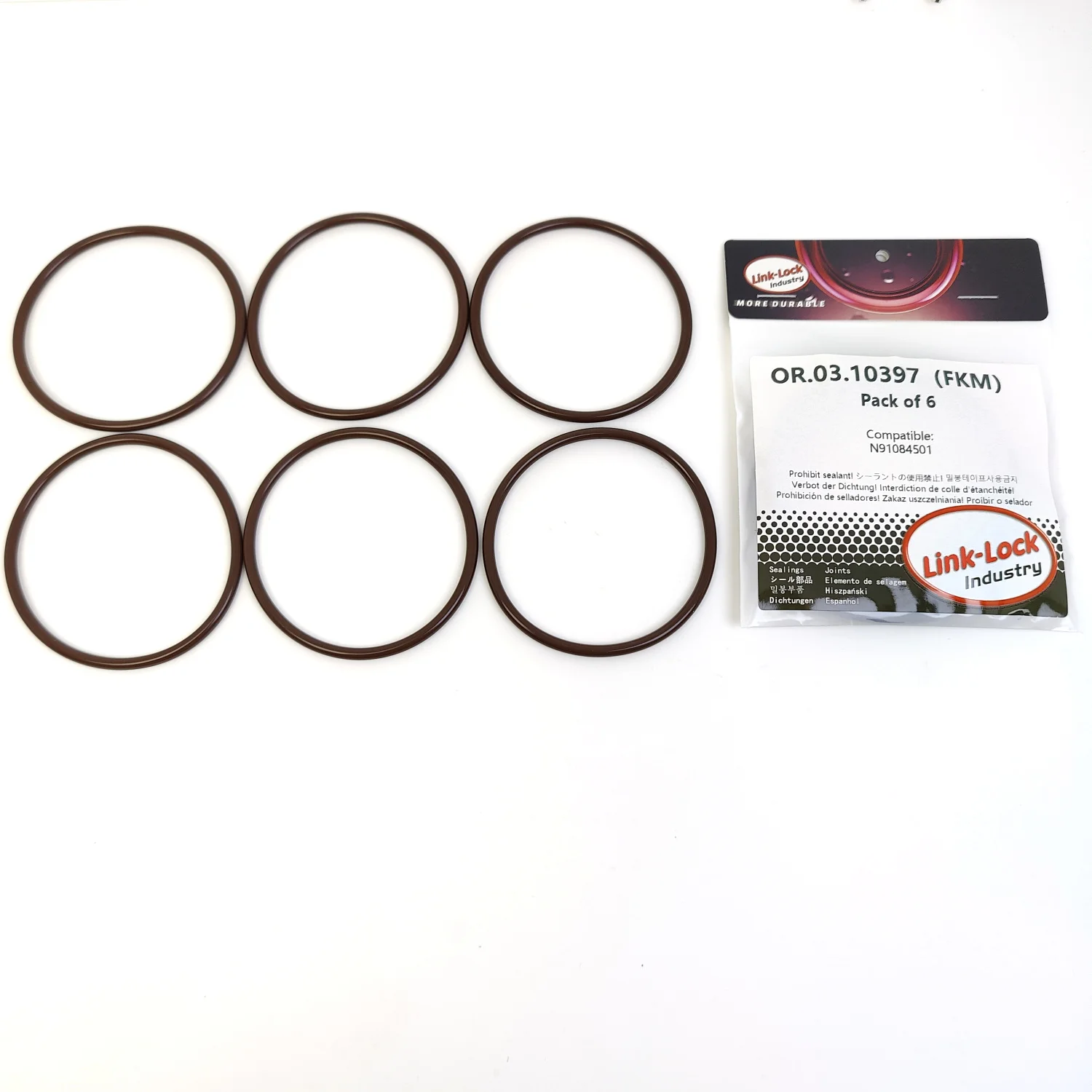 

LINK-LOCK 6PCS OR.03.10397 FKM Viton Sealing O-Ring Kit of Oil pan N91084501 for Audi-CHZD CYVB for VW-CFCA