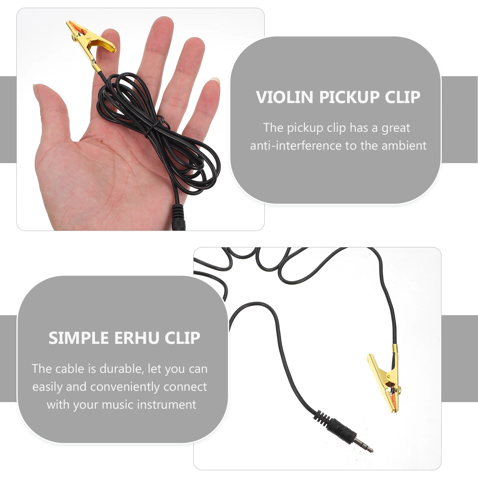 

Acoustic Violin Flute Erhu Pickup Clip Anti-Interference Durable Cable Volume Control Musical Instrument Microphone