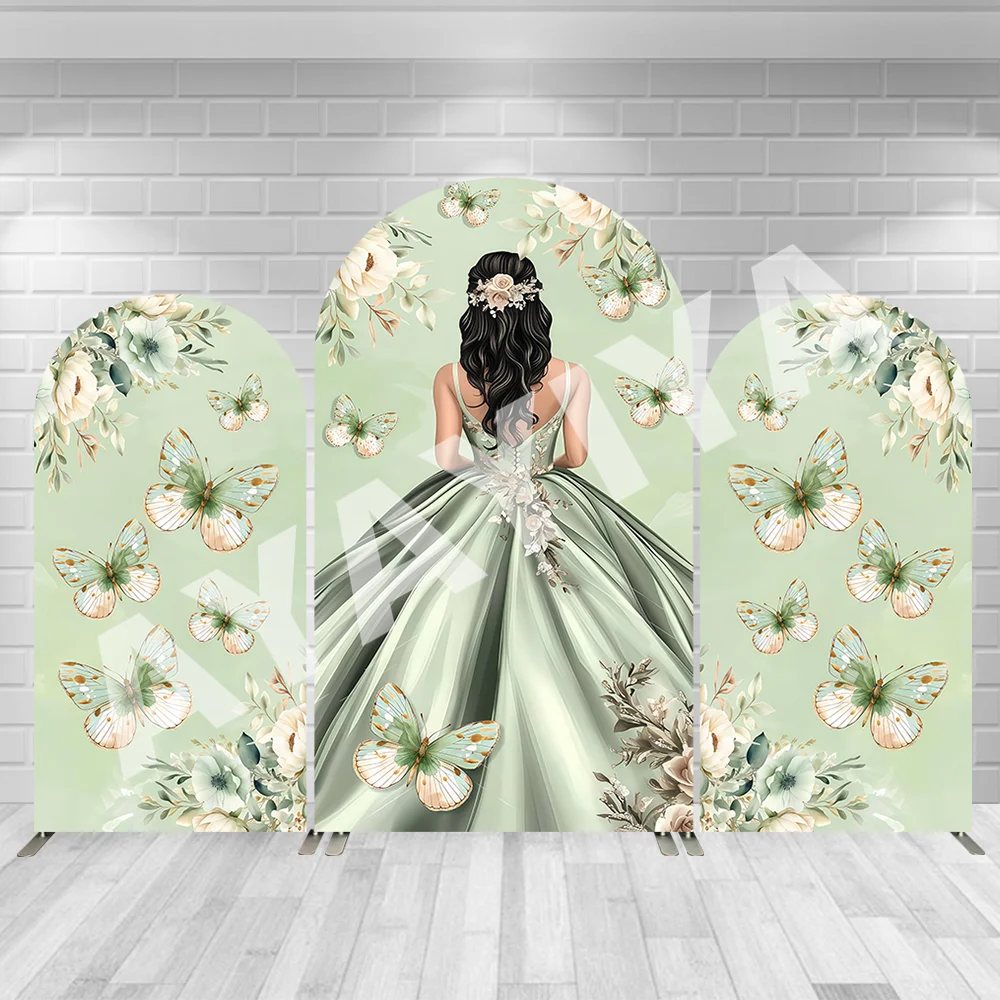 

Двусторонний фон-арка для фотосессии: платье принцессы для квинсеаньеры, день рождения девочки, декор для свадьбы, фон для фото на стену (стиль Chiara)