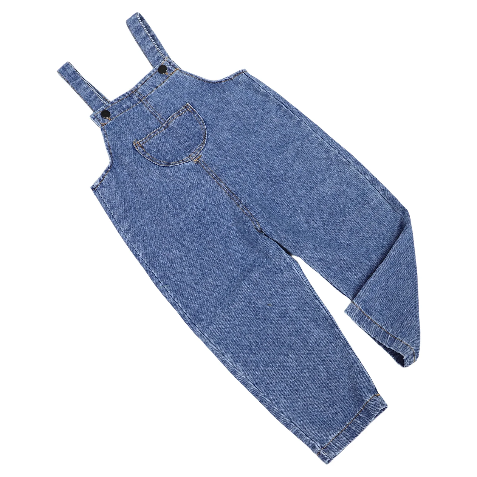 

Baby Boys Denim Overalls Cotton Fabric Adjustable Straps Perfect for Spring Autumn Casual Daily Wear Outdoor 110cm