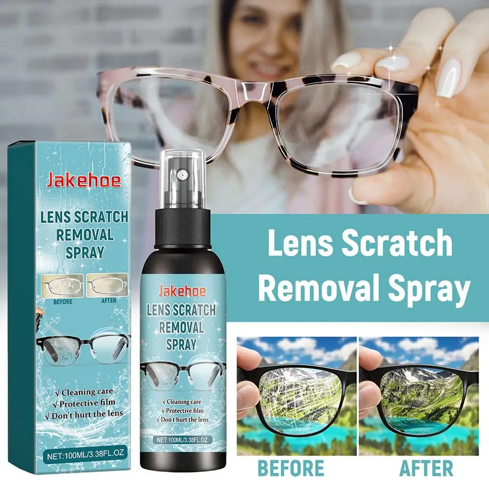 

100ml Glasses Cleaner Eyeglass Scratch Removing Spray Eyewear Spray Bottle Supplies Solution Sunglasses Cleaning Accessorie Z5T2