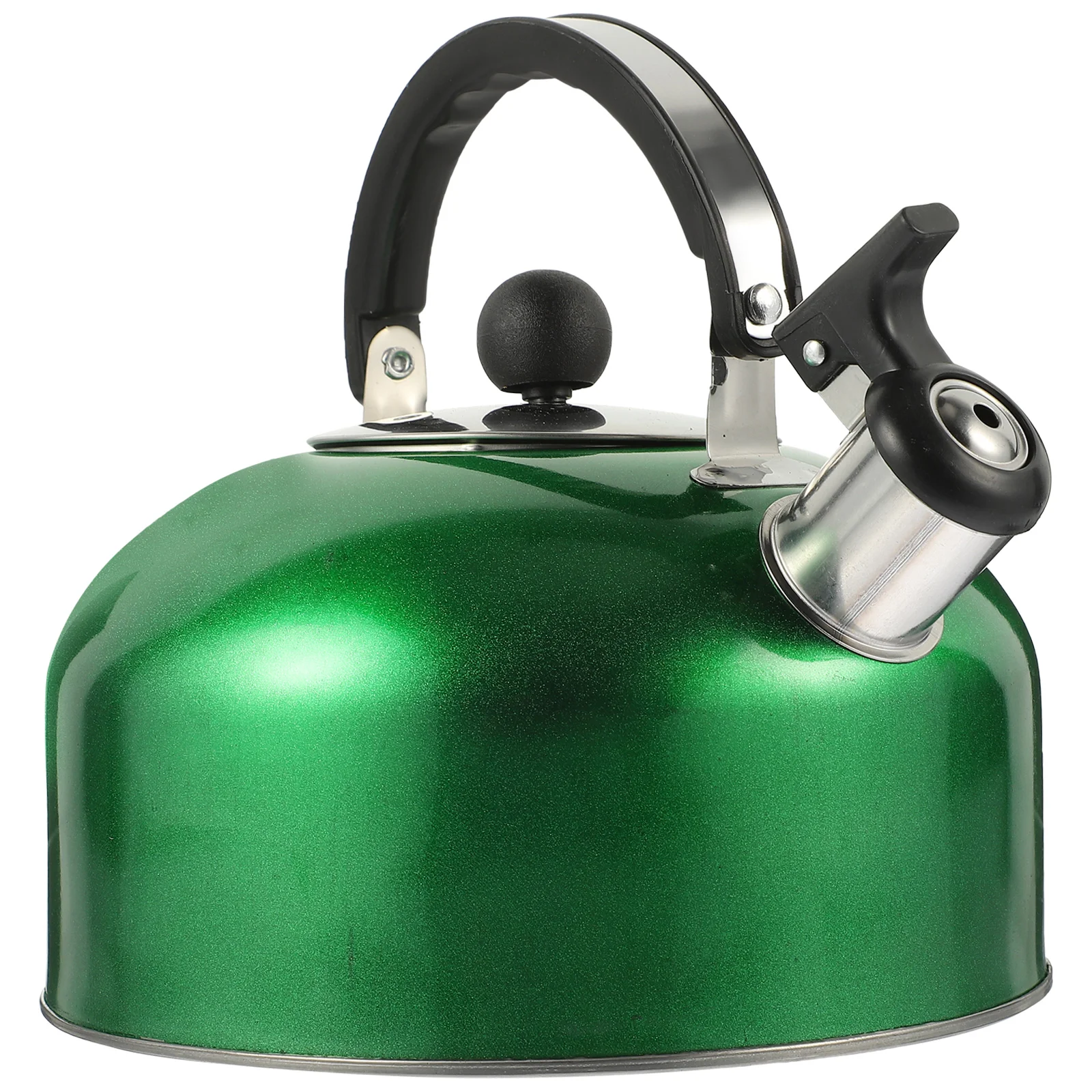 Stainless Steel Whistling Kettle Camping Water Jug Pot for Kitchen Metal Spherical Steel= Home Sounding Heating