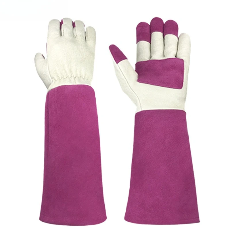 

Pigskin Rose Pruning Gardening Gloves for Men & Women Thornproof Long Gauntlet Gloves Leather Breathable & Durability