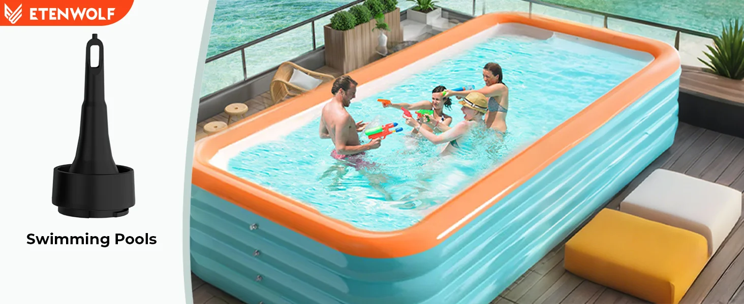 ETENWOLF AIR 5 Elektrische Luftpumpe, 720 LPM, Schnellfüller und Deflator, 5200 mAh, tragbare Luftpumpe für Poolschwimmer, Vakuum-Aufbewahrungsbeutel – Detail 9