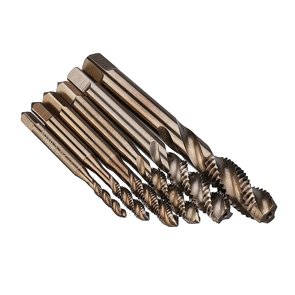 Cobalt Screw Thread Tap Drill Bits M35 HSS-CO Spiral Flute Metric M3-M12 Machine Tap Right Hand For Stainless Steel Metal