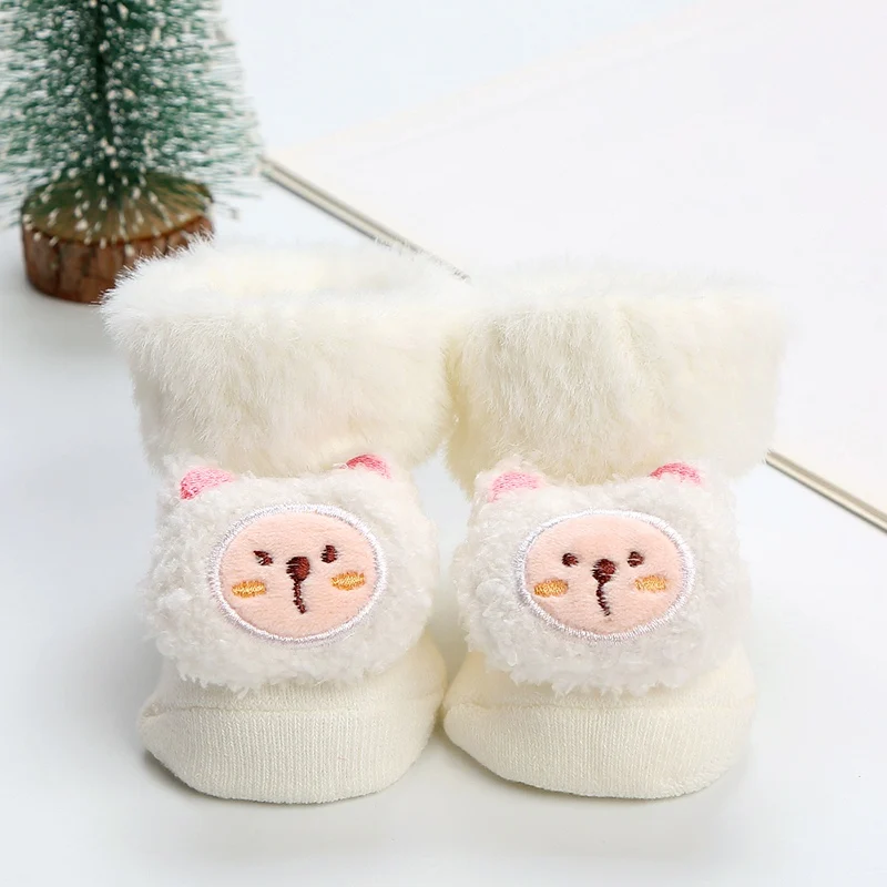 Bobora Winter Baby Socks Cartoon Animal Anti-slip Infant Floor Sock Toddler Girls Boys Newborn Kids Warm Thicken Plush Socken