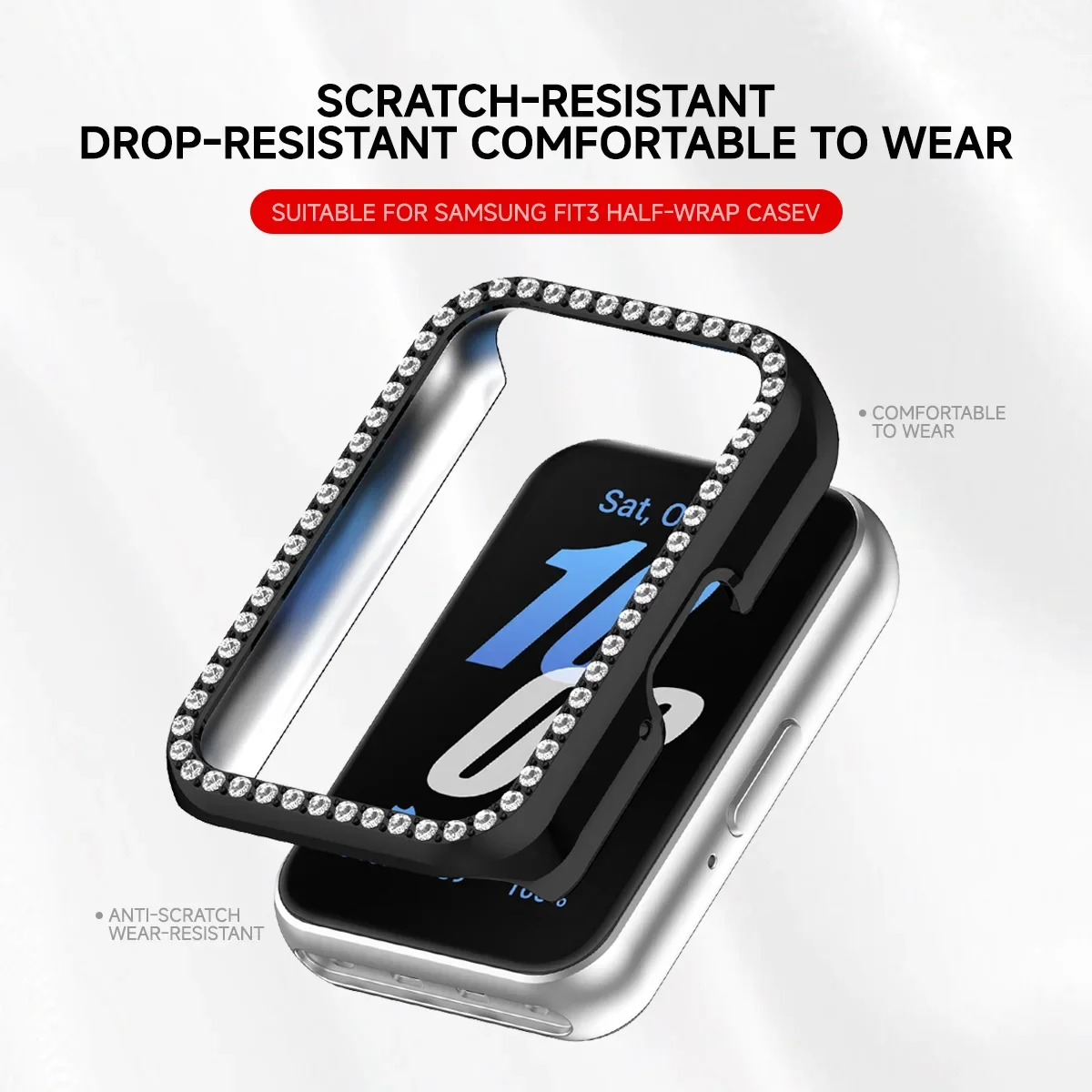 Diamond Protective Case for Samsung Galaxy Fit 3 Hollow Cover Protector PC Shell for Galaxy Fit3 Fashionable Accessories