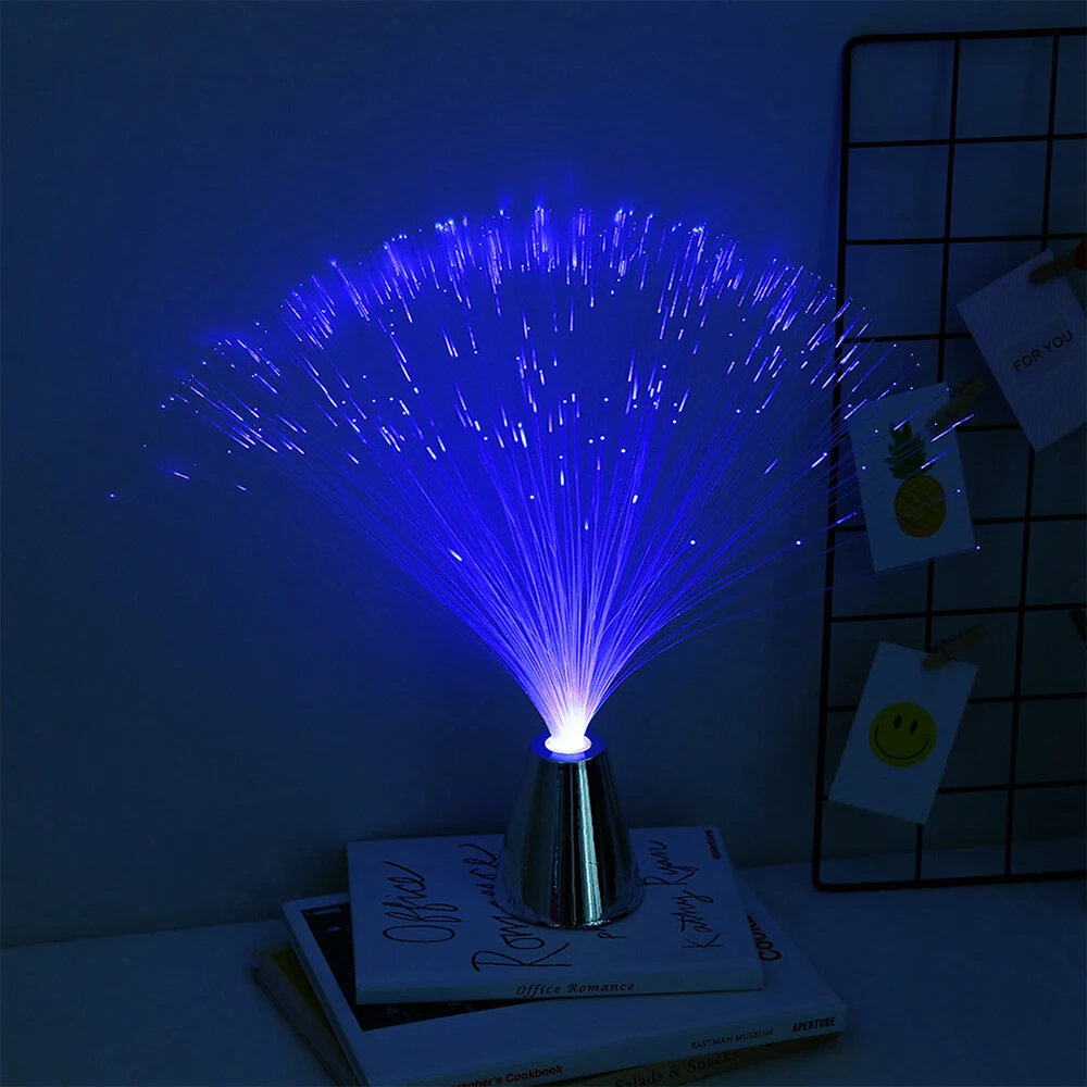 Lámpara LED de fibra óptica para decoración del hogar, luz nocturna colorida para fiestas, bodas y vacaciones, ambiente