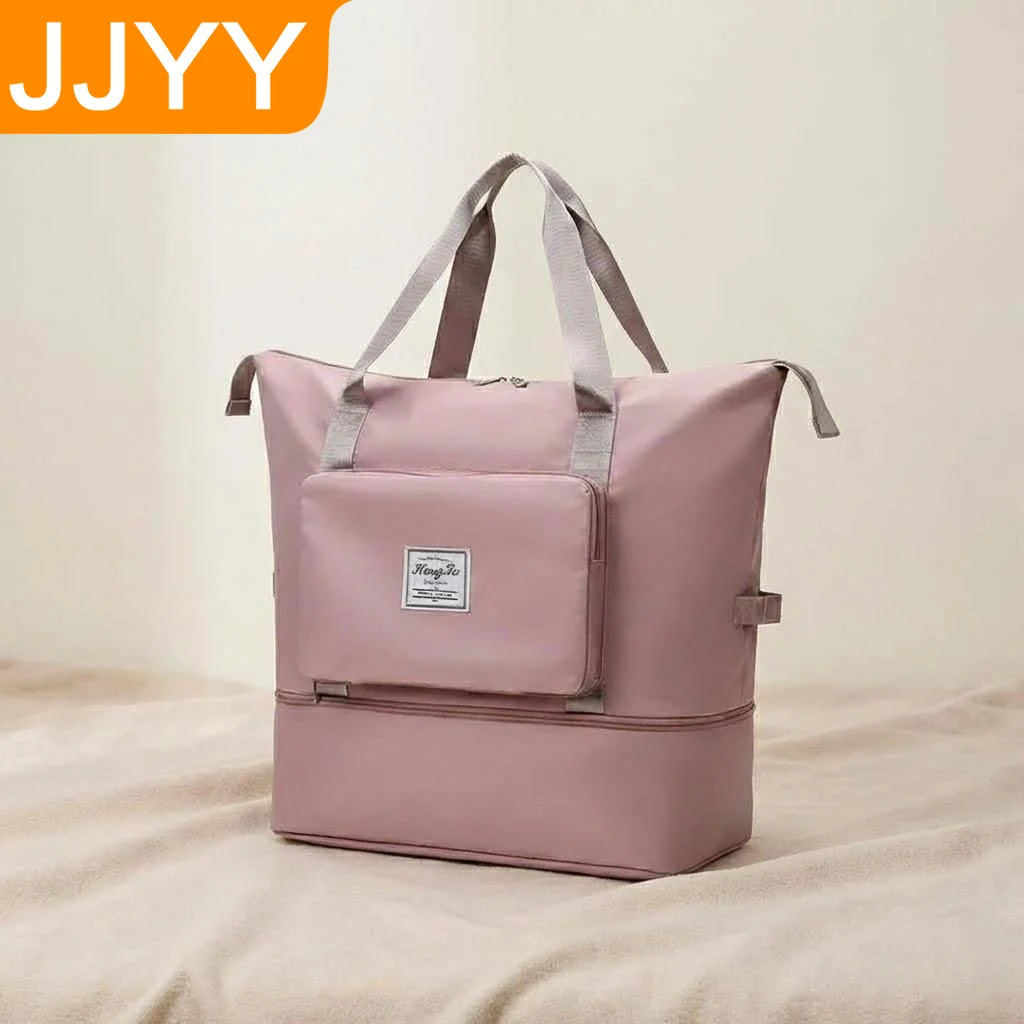 

Вместительная складная дорожная сумка, водонепроницаемая, с разделением для сухих и влажных вещей, с фиксированным ремнем, расширяемая, легкая, прочная, сумка-тоут для багажа