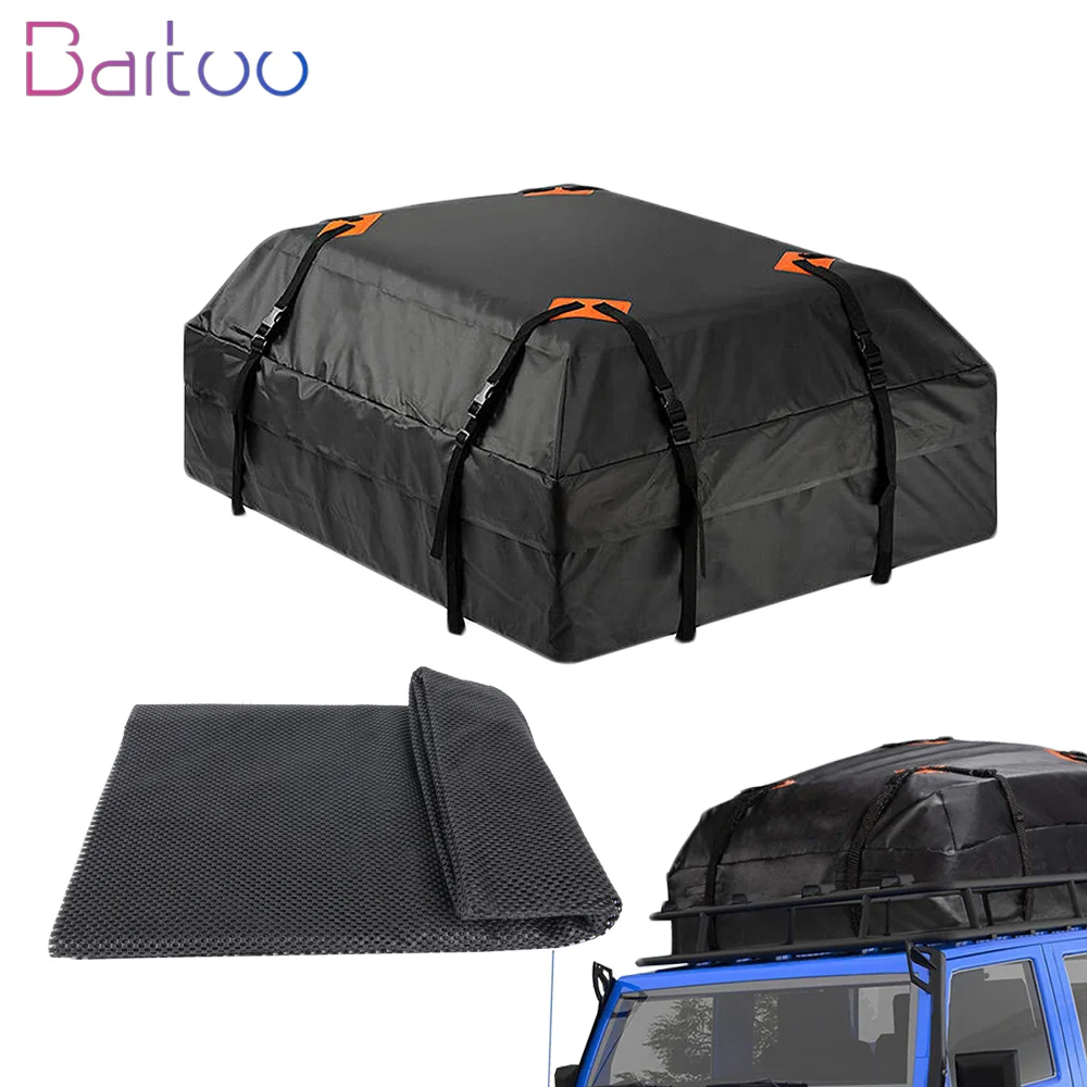 

Bartoo-420D Roof Luggage Bag Universal 425L Waterproof Luggage Bag Car Roof Luggage Rack Travel Camping Vehicle Storag BAG122