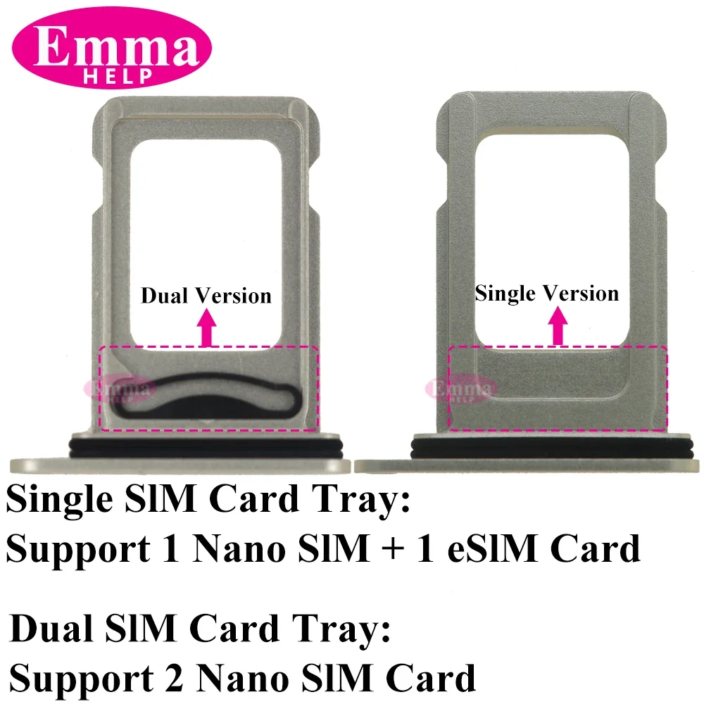 10pcs Dual / Single Sim Tray Card Holder Slot for iPhone 15 Plus 14 Pro 12 13 11 Max X XR XS Sim Nano Adapter Drawer Fix Par